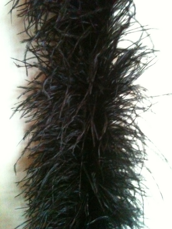 Boa en plumes d'autruche - 4 plis, 2 m - noir 